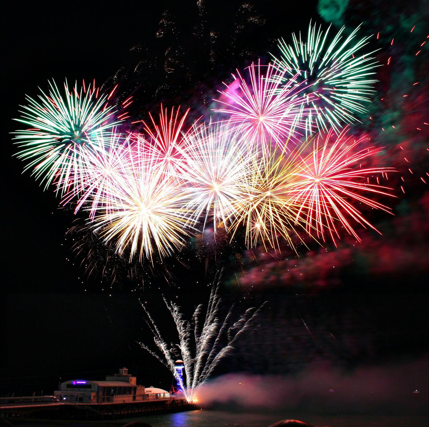 fireworks night sky