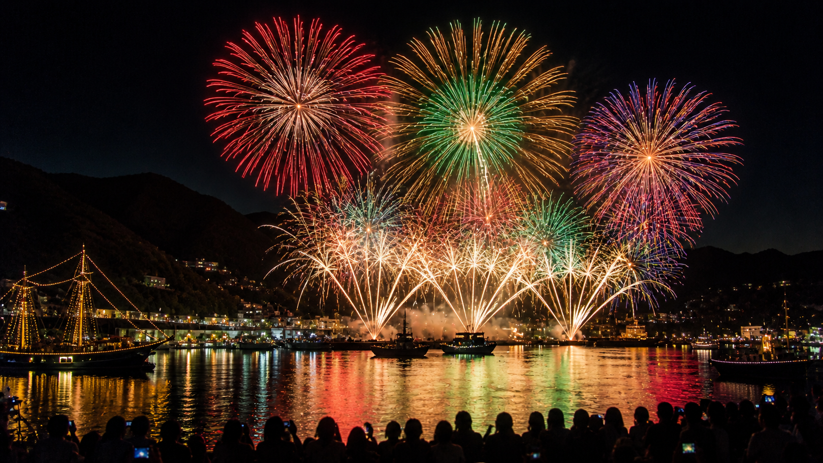 下田黒船祭の海上花火