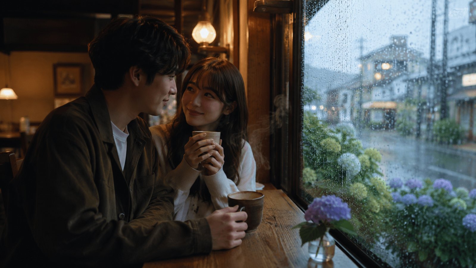 雨の日も楽しいカフェデートイメージ