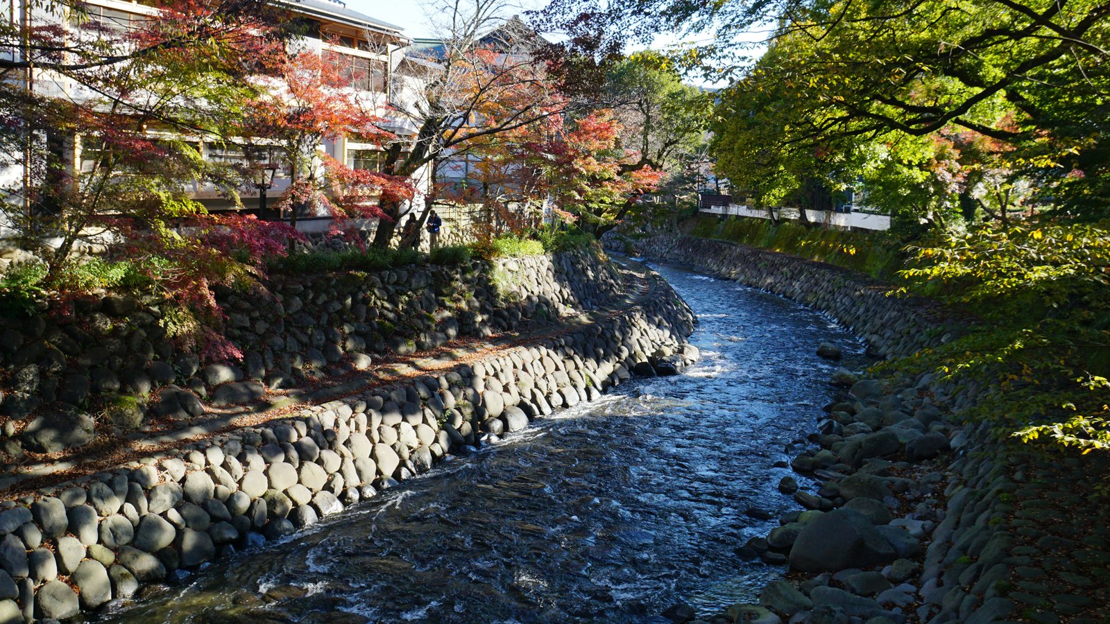 晩秋の修善寺温泉の紅葉